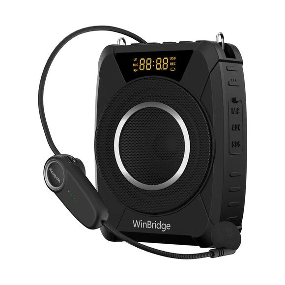 Winbridge 20W Wireless Bluetooth Voice Amplifier w/ Wireless Microphone Headset - Picture 2 of 16